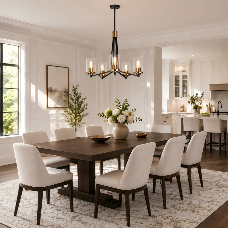 Sasakwa 5-Light Dimmable Wagon Wheel Chandelier ETL Listed