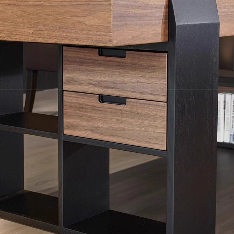 4-cube open-shelf leg design desk