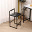 Ensemble de 2 tabourets de bar avec dossier et 2 chaises de bar rembourrées en cuir de polyuréthane avec repose-pieds