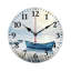 Horloge murale décorative 12 x 12 po, scène de bateau au clair de lune