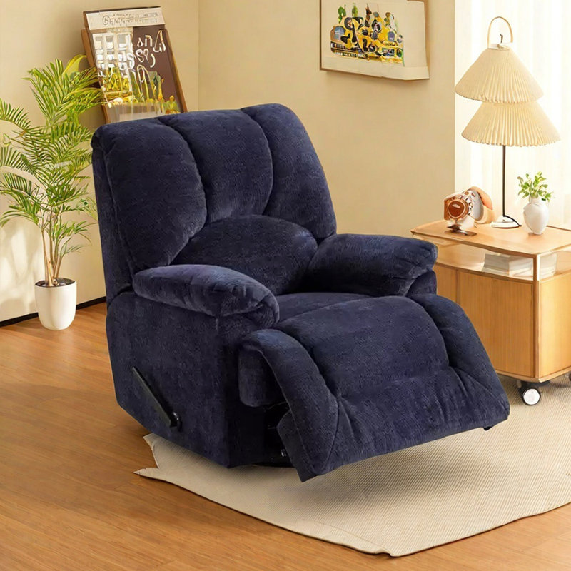 Backus, Dark Blue Chenille Fabric