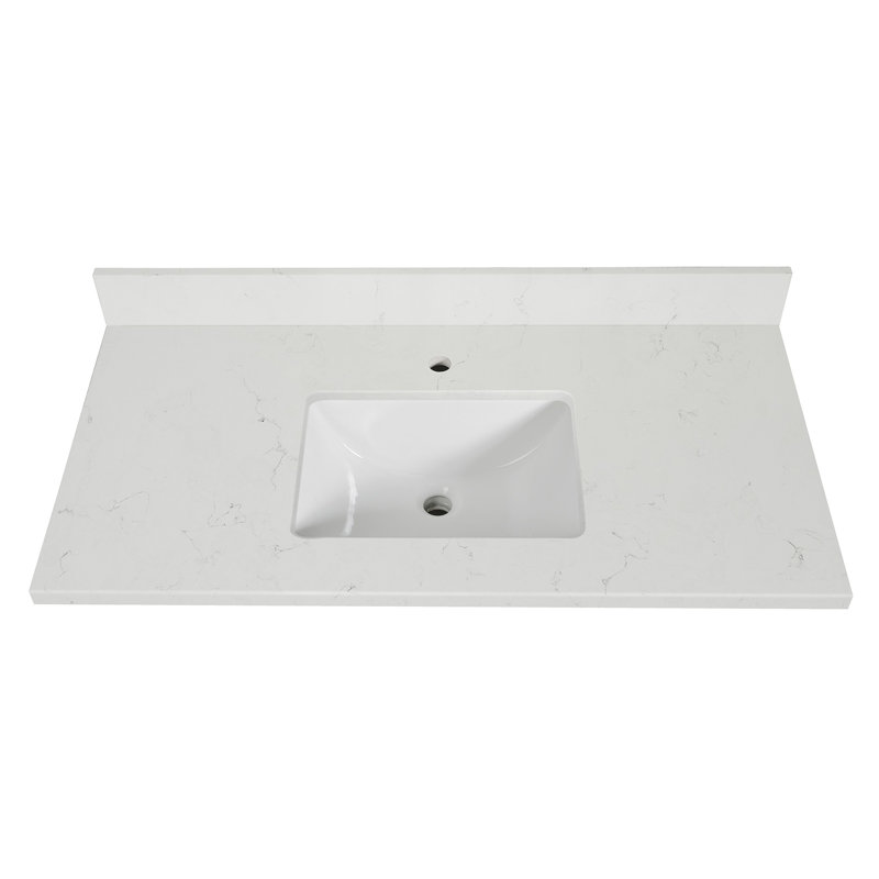 42" Quartz Bathroom Vanity Top With Sink