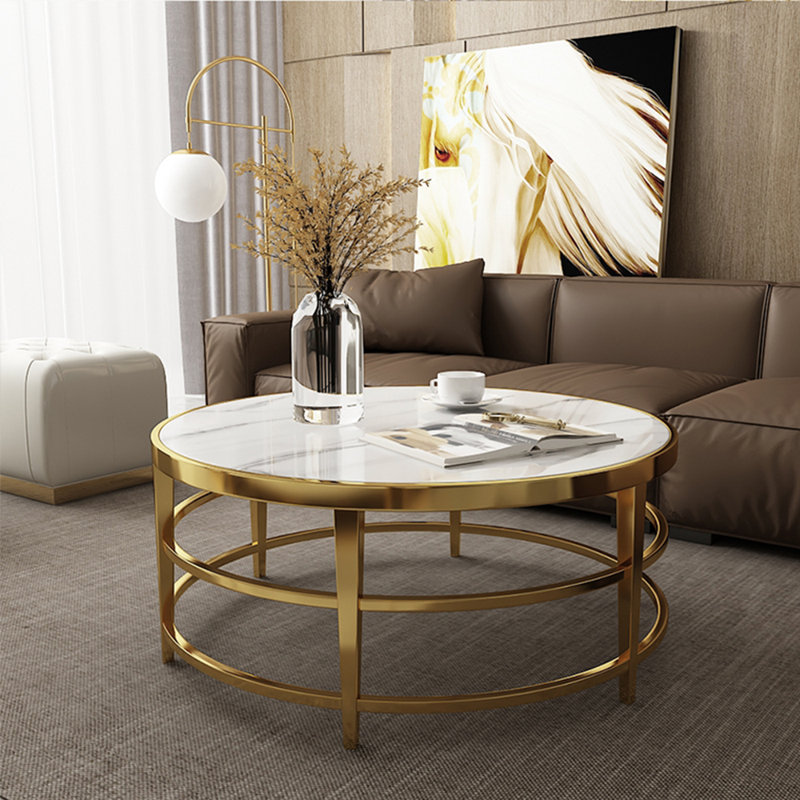 Table basse en acier inoxydable titane lisse
