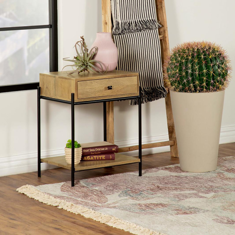Accent Table with Bottom Shelf