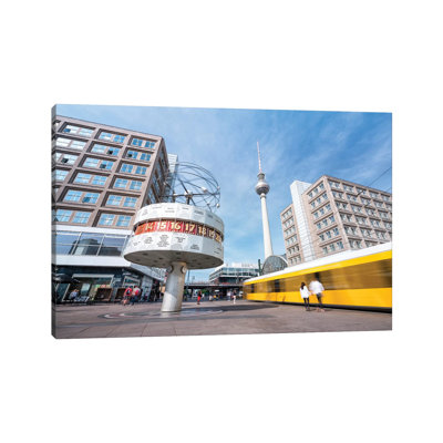 Berlin Television Tower Fernsehturm Berlin And World Clock Weltzeituhr At Alexanderplatz