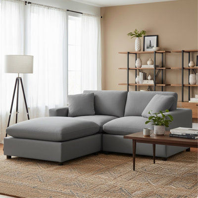 Caylie Modular 3-Piece Chofa - Charcoal