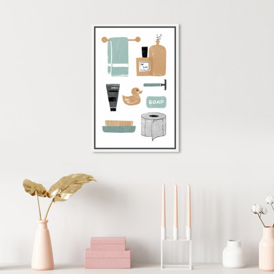 «Bath and Laundry Bathtime Essentials», impression sur toile
