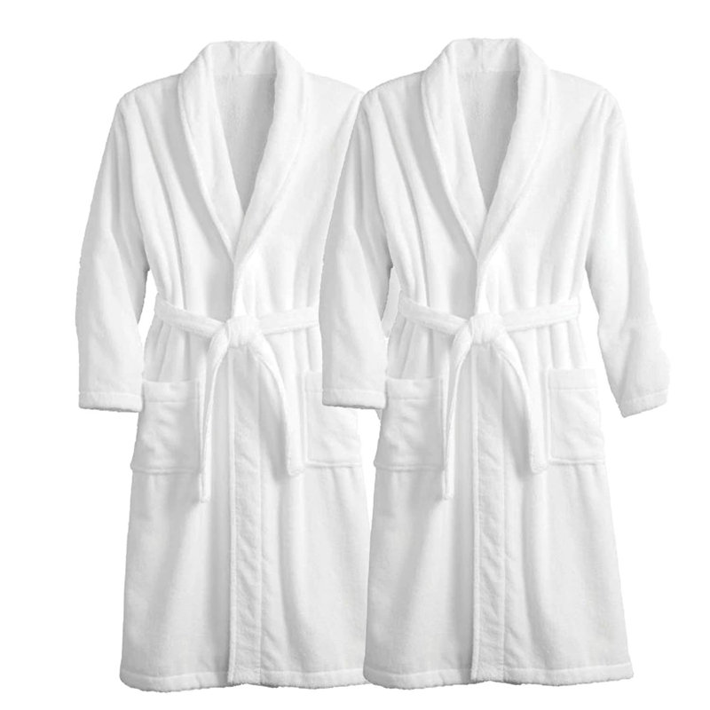 Peignoir en coton 2 pièces Everest, Blanc, L