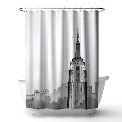 Shower Curtain CI360 – Polyester Shower Curtain, Dye Sublimation Print, 71" W × 74" L