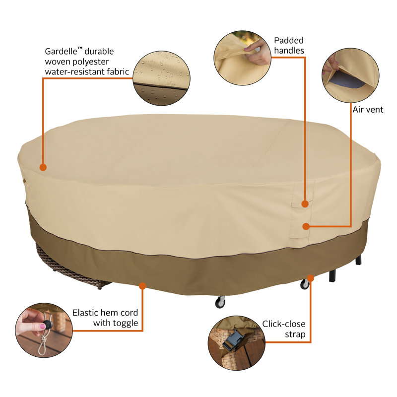 Paulding Water Resistant Patio Dining Set Cover with 3 Years