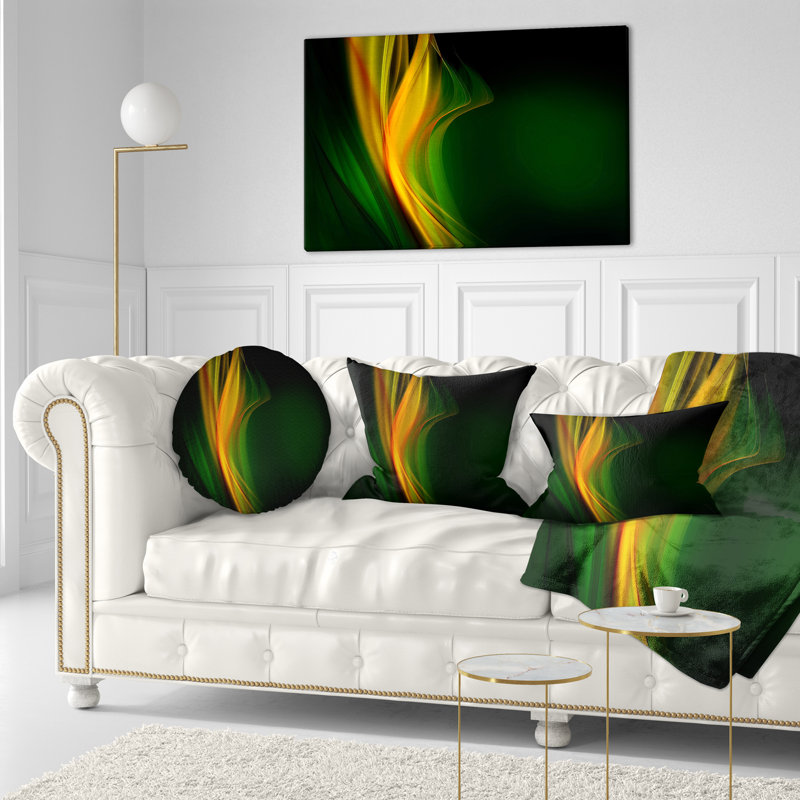 Coussin décoratif à imprimé abstrait vert et vert, Rectangulaire, 12 po x 20 po