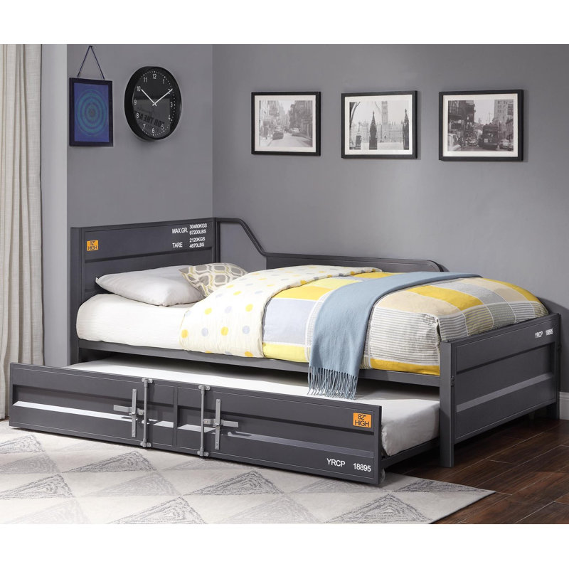 Lit de jour simple avec couchette Gravesend, Gris