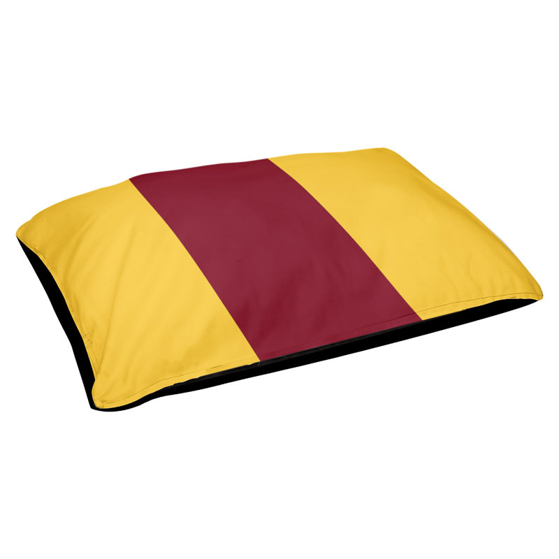 Coussin Detroit, Large (40" W x 30" D x 6.5" H), Yellow/Maroon/Yellow