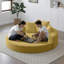 Futon en velours côtelé multifonctionnel, se transforme en matelas, mousse à haute densité, pour le salon, 2 sièges, futon convertible jaune sans assemblage, utilisation par les invités,