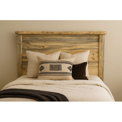 Apgar Collection Rough Sawn Solid Slab Headboard, King - Natural Clear Lacquer Finish