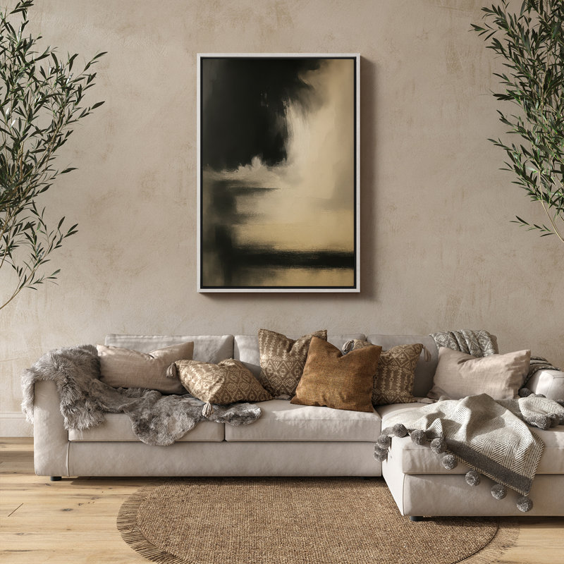 Art mural encadré abstrait rétro antique classique pour chambre à coucher, H 24 po x l 16 po, Blanc
