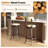 Bar Height Chairs Set of Swivel High Barstool w/ Padded Seat & Backrest-53304739-53304740