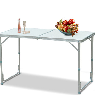 Table de camping pliante de 47 po avec hauteur réglable - Légère, portable, pour le camping, les pique-niques, le garage réglable, solide, pique-nique, besoins