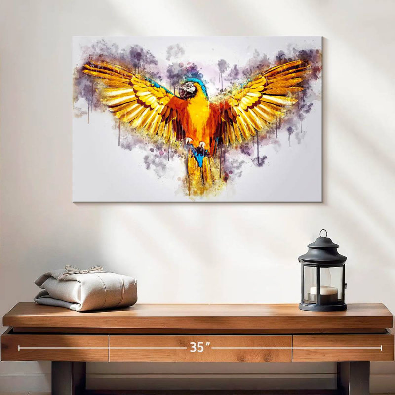 Crowle Parrot, 16" H x 24" W