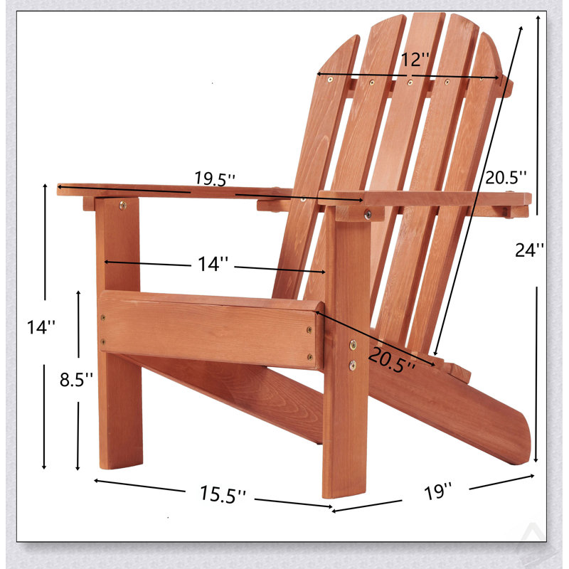 Wooden Kid's Adirondack Chair For Indoor And Outdoor Use, Natural Cedar Patio Lounge Chair For Kids