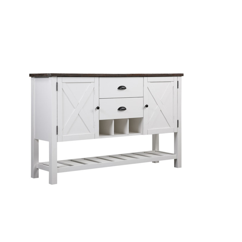 Brown And White 2-Drawer Server