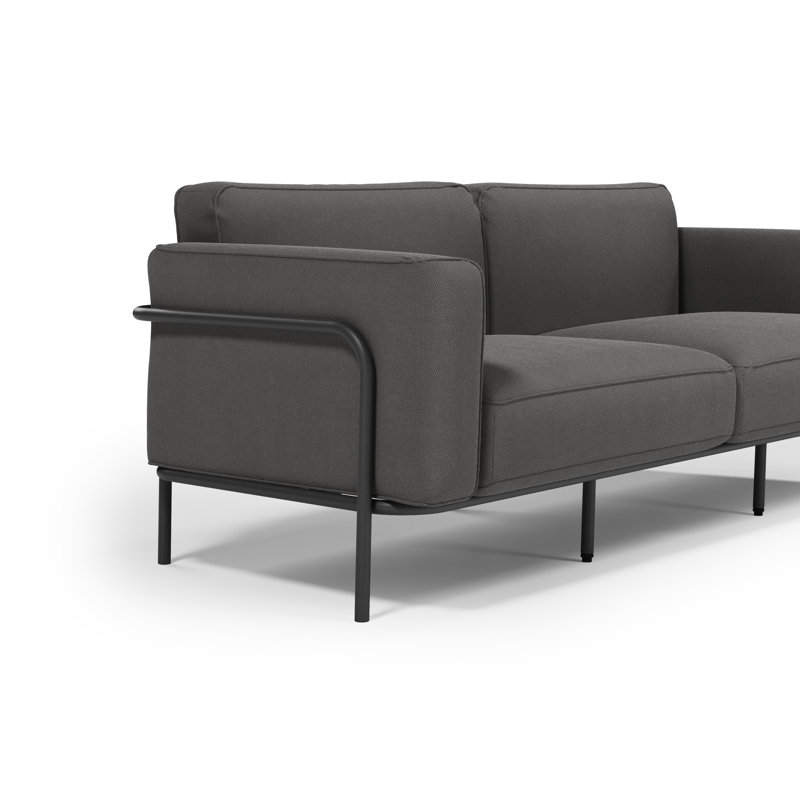 Allysun 214cm Wide Rectangle Metal Patio Sofa