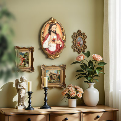 Sacred Jesus Wall Plaque, Christian Home Decor Plaque for Faith Display