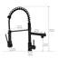 Robinet commercial en acier inoxydable pour évier de cuisine, rétractable, levier à poignée simple, noir, performance durable en acier, décoration moderne-130491085