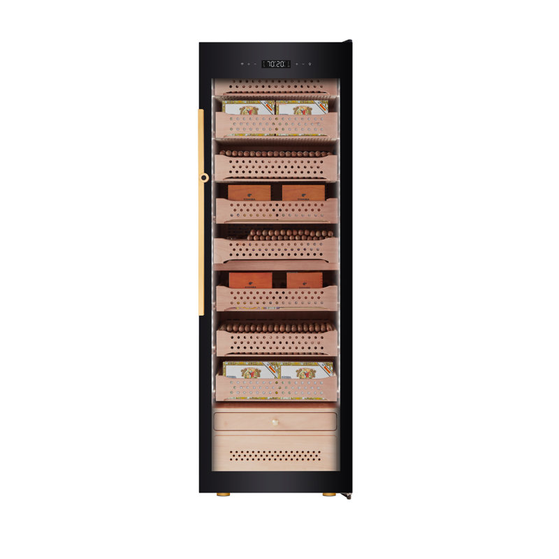 Afidano 2200 Count Cigar Humidor Electric, Temperature And Humidity Control And Spanish Cedar Drawers