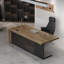Bureau d'écriture rectangulaire en bois massif noyer-1096451835
