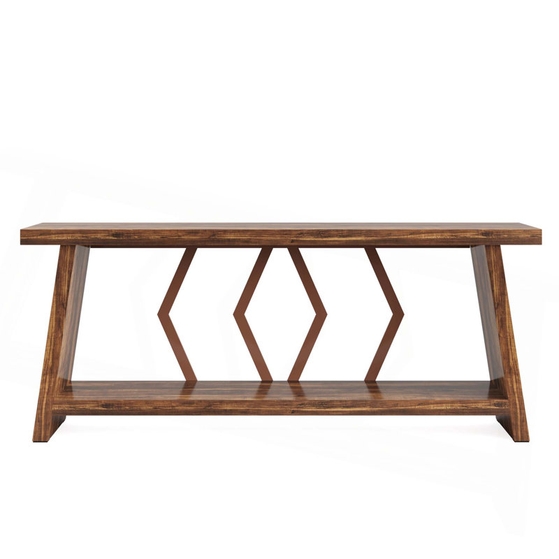 70.9" Extra Long Farmhouse 2-Tier Narrow Entryway Console Table For Living Room, Hallway, Foyer