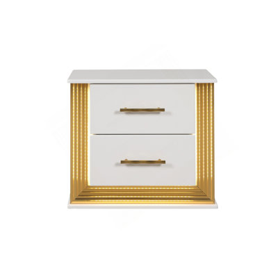 Ensemble de chambre avec grand lit 5 pièces de style contemporain OBSession en bois et finition dorée