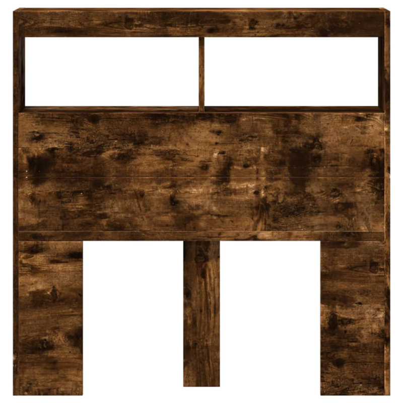 Cedria Bookcase Headboard, 100 x 17 x 102 Cm, Smoked Oak