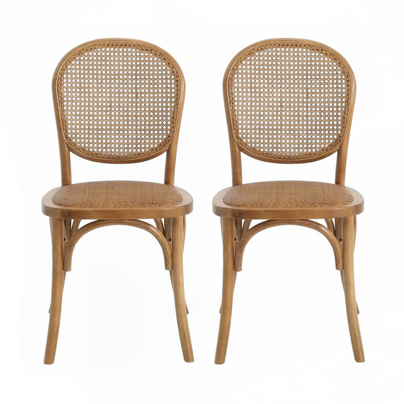 Chaises d'extérieur en osier PE, Brun
