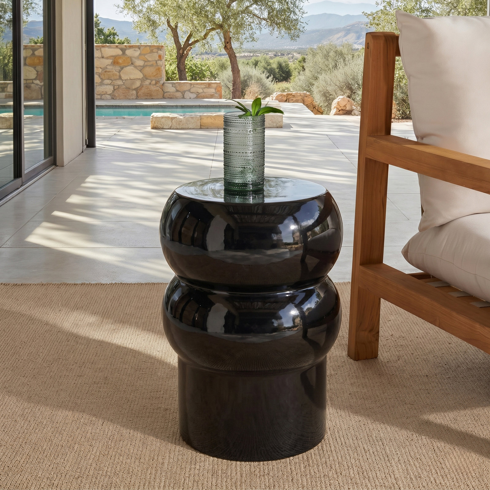 13" End Table, Black