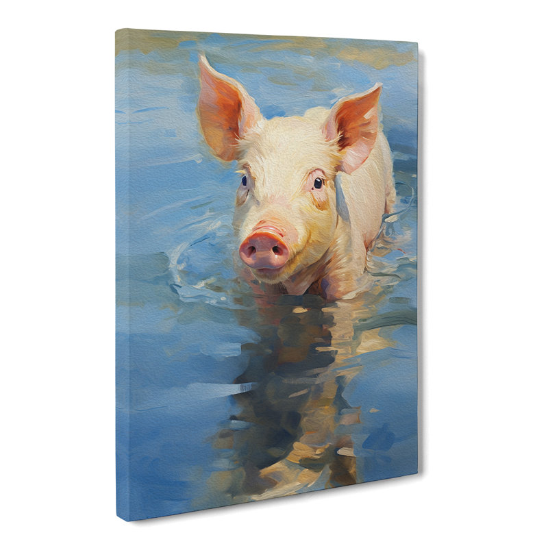 Pig Impressionism No.2 - Wrapped Canvas Print, 60cm H x 40cm W x 3cm D