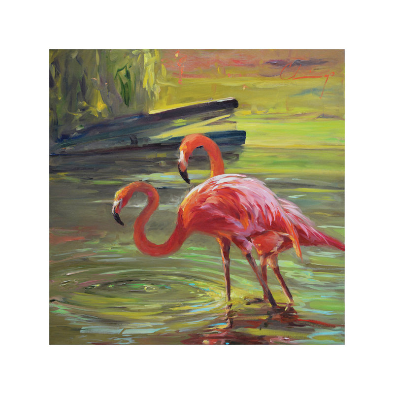 Flamingo III 1 Piece Wrapped Canvas Painting, 93.98 cm H x 93.98 cm W x 3.175 cm D