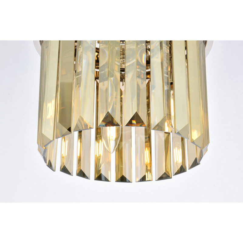 Yazmin Flush Mount, Polished Nickel, Smoky