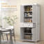 Armoire de rangement de 72,5 po de hauteur, garde-manger autoportant avec 4 portes et tablettes réglables pour la salle à manger