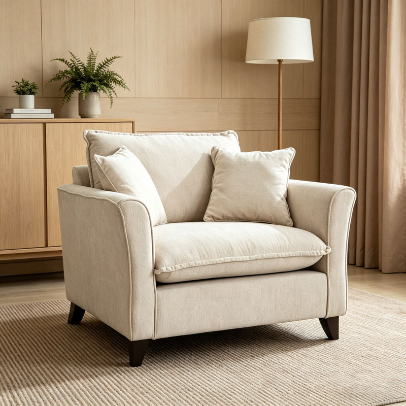 Fauteuil surdimensionné de 46,3 po, Crème