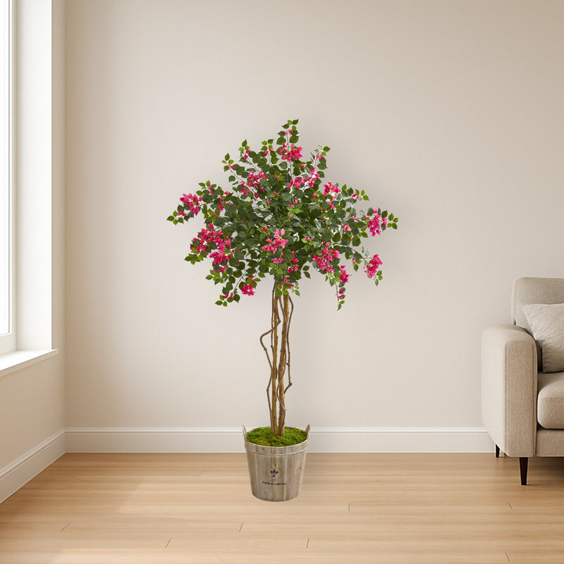 Bougainvillea Artificial Tree in Farmhouse Planter