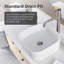 Gerber Cymira 16 po Lavabo de salle de bain doux carré, lavabo en céramique en argile réfractaire émaillée blanche au-dessus du comptoir, cuve d'évier moderne transitionnelle