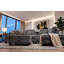 Canapé modulaire réversible en fausse fourrure avec console média et repose-pieds Vega-1377452582