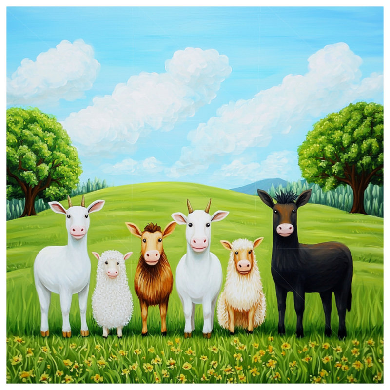 Farm Animals Throw Pillow, Animals Double Sided Pillows, 20 x 20 inches