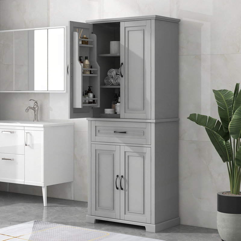 Armoire de rangement polyvalente avec tablette réglable, Gris