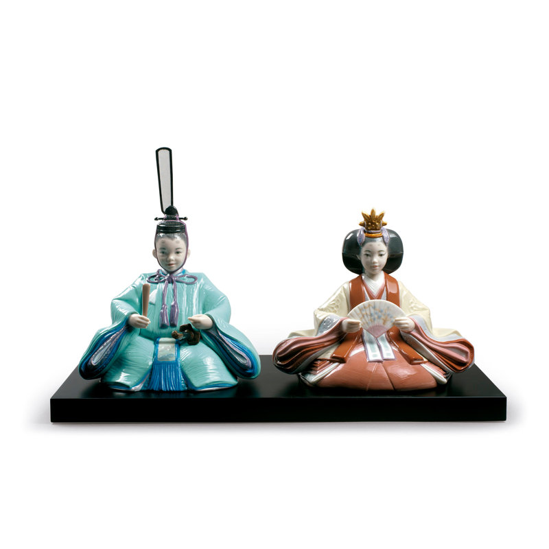 Hinamatsuri Festival Figurine, Bleu/rouge