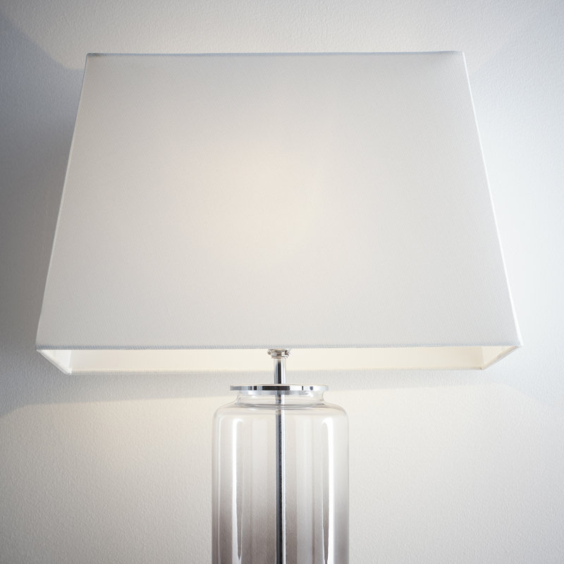 33 cm Cotton Rectangle Lamp Shade, White, 24cm H x 38cm W x 25cm D