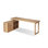 Bureau en L en bois massif avec 1 tiroir Burlywood