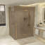 Porte de douche réversible chromée avec verre trempé transparent et panneau latéral de 34,1 po à 34,5 po Drew 57,6 po –58 po x 79 po-125041169