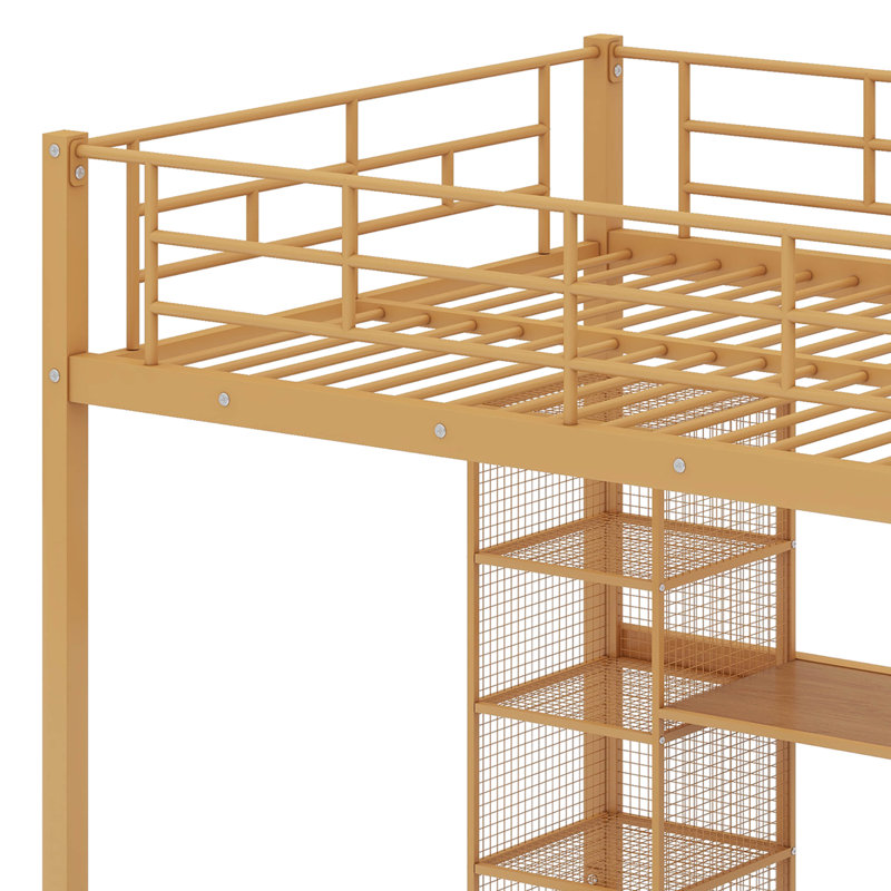 Lit mezzanine double Eilonwy Kids, Doré / Brun